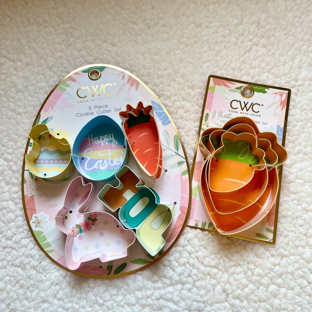Cook With Color Easter Cookie Cutter Set Bundle 8pc Bunny Carrot Egg Chick HOP‎